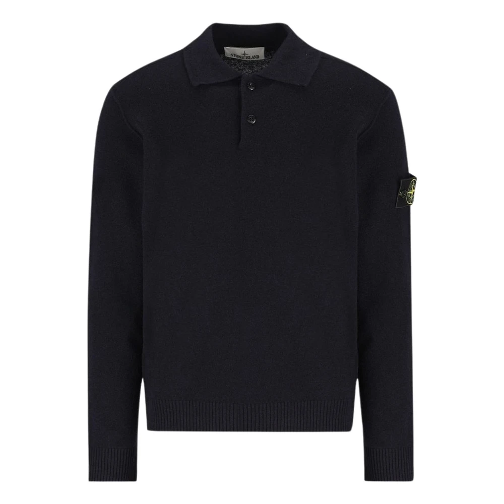 Stone Island Polo Knitwear - Male - Round-Neck Knitwear - Blue - Xl - Knitwear