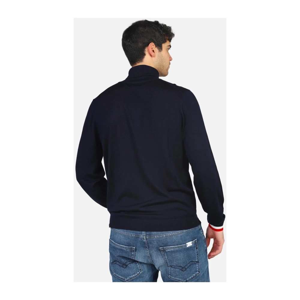 Sun68 Gestreepte Turtle Boord Stijlvolle Mode Blue Heren