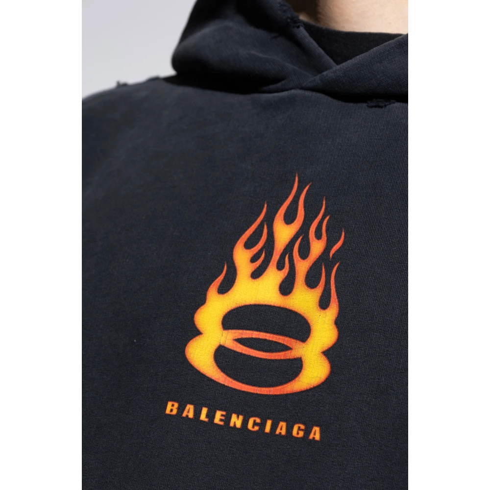 Balenciaga Katoenen hoodie Black Heren