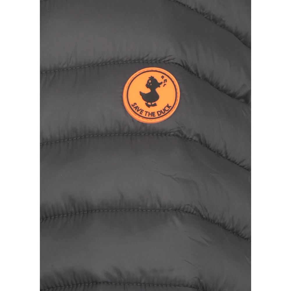 Save The Duck Grijze Gewatteerde Korte Jas Capuchon Gray Heren