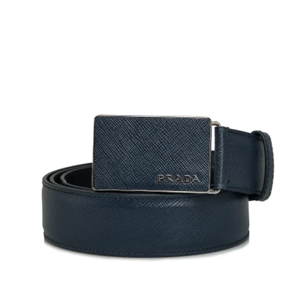 Prada Vintage Pre-owned Leather belts Blue Dames