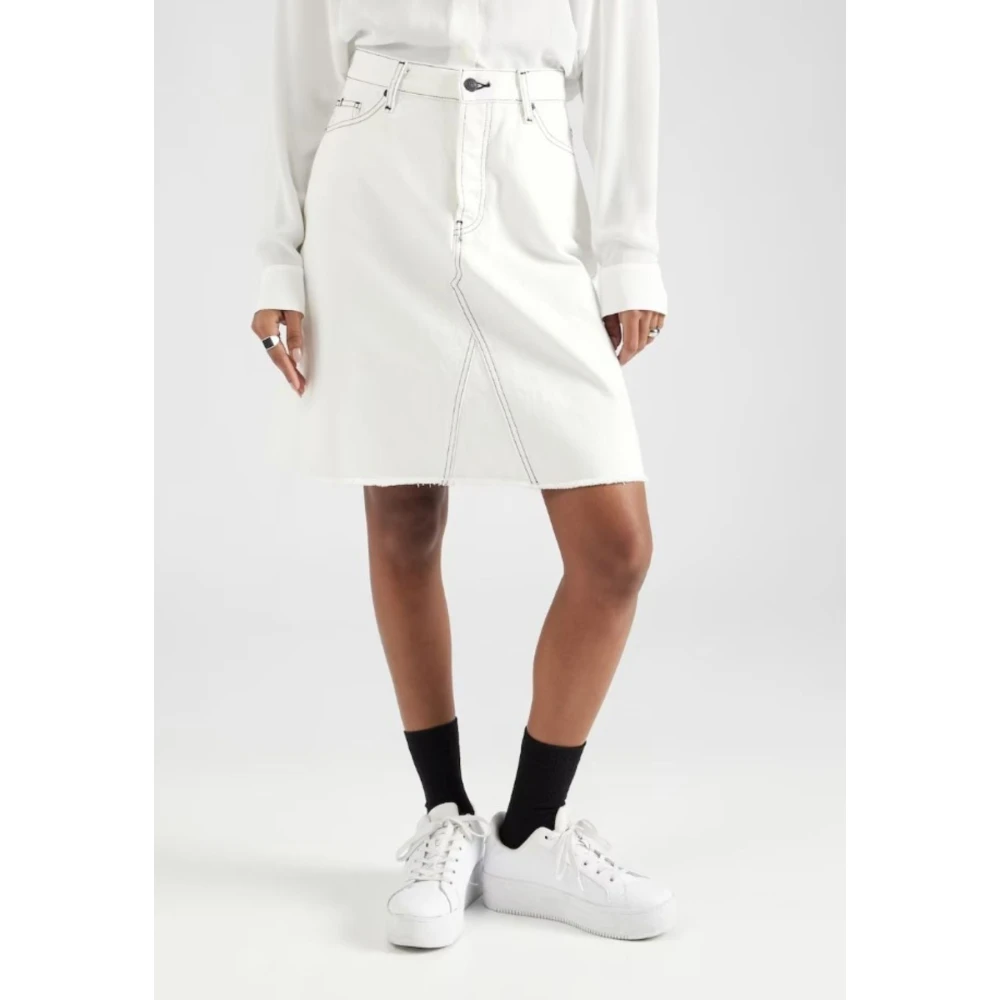 Tommy Hilfiger Denim A-Lijn Rok in Ecru Beige Dames