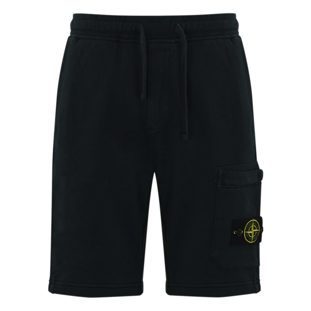 Stone Island Blauwe Katoenen Bermuda Shorts Blue Heren