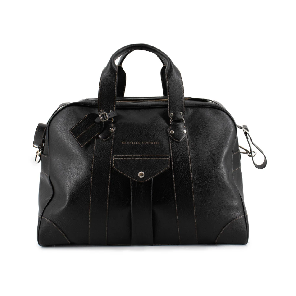 BRUNELLO CUCINELLI Vintage-geïnspireerde Reistas Black Heren