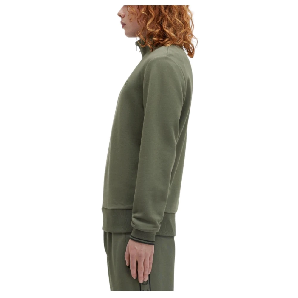 Fred Perry Iconische Zip-Up Sweatshirt Green Heren