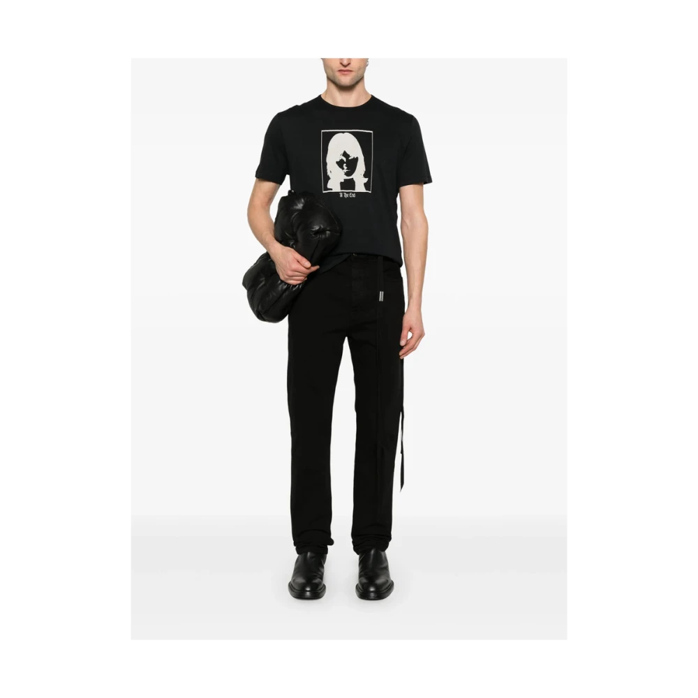 Ann Demeulemeester Zwart Grafisch Print Korte Mouw T-shirt Black Heren