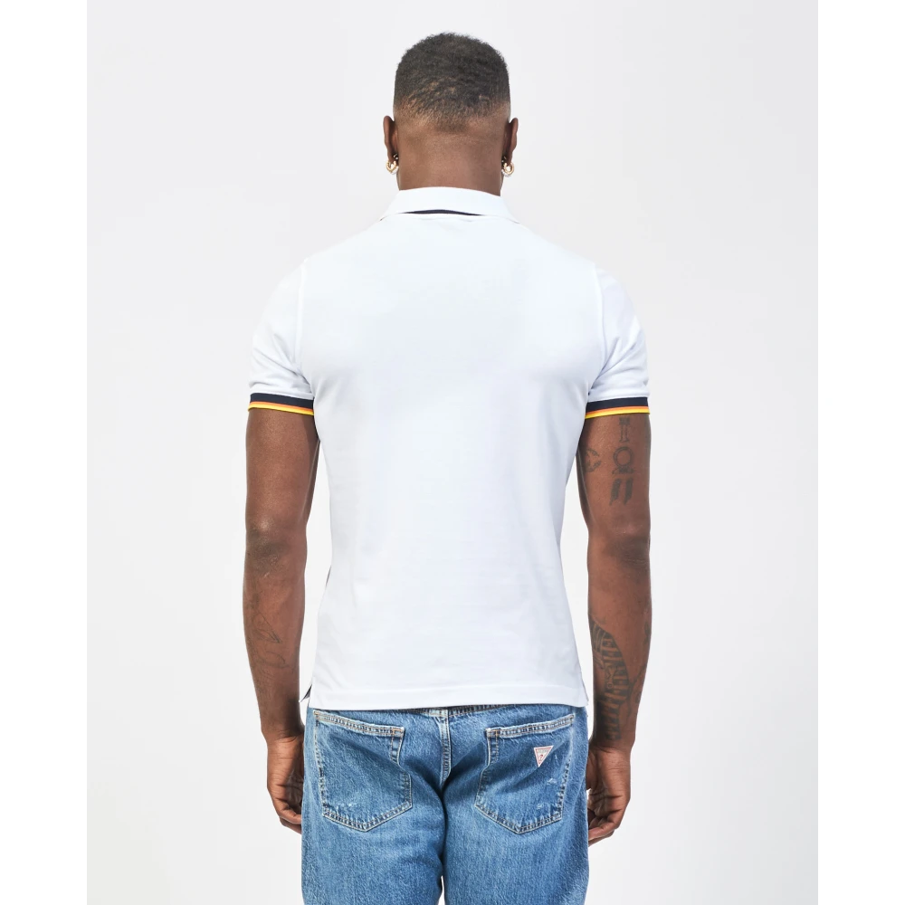 K-way Stretch Katoenen Poloshirt Wit White Heren