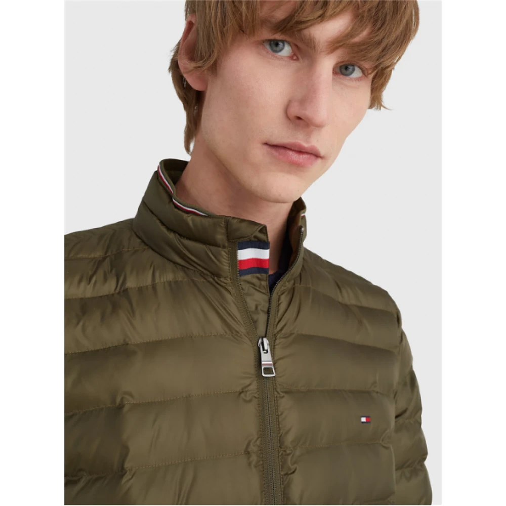 Tommy Hilfiger Lange Mouw Army Groene Gerecyclede Polyester Jas Green Heren