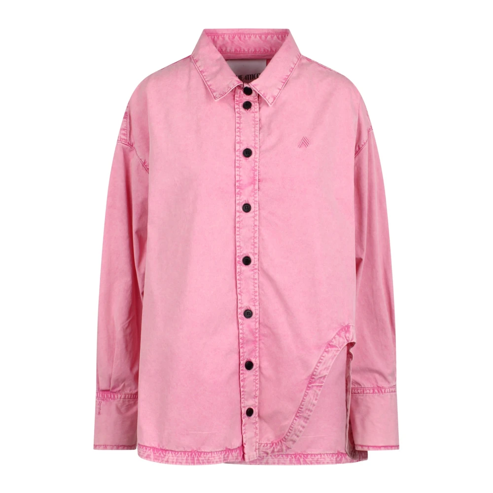 The Attico Diana Shirt met Geborduurd Logo Pink Dames