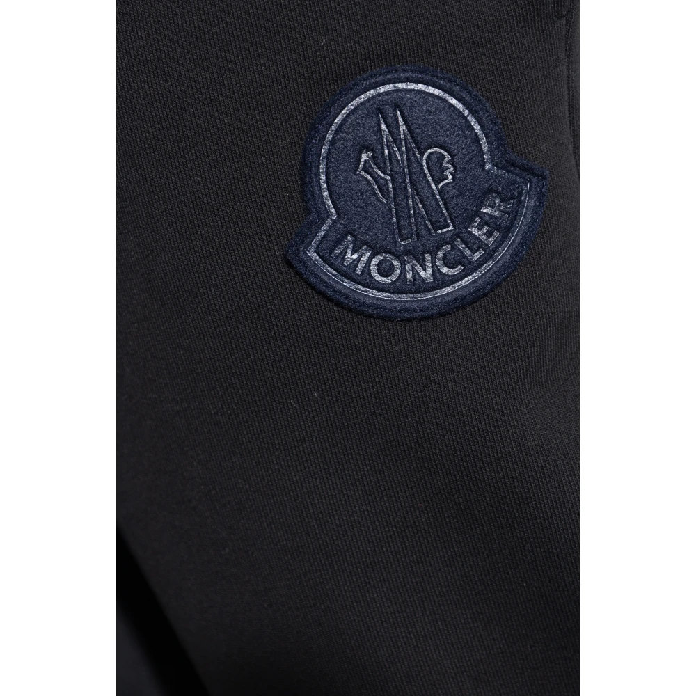 Moncler Sweatpants met logo patch Black Heren