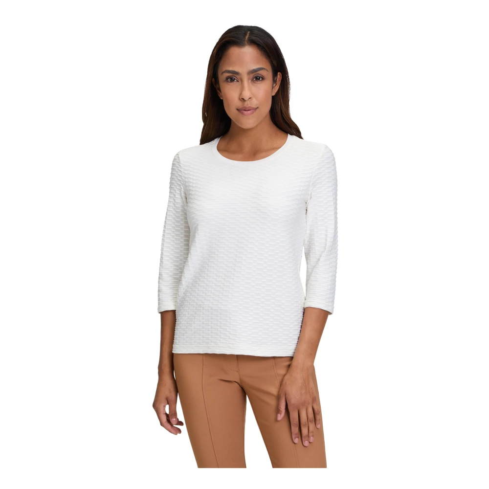 Betty Barclay Bloemen Basic Shirt met Ronde Hals Blue Dames