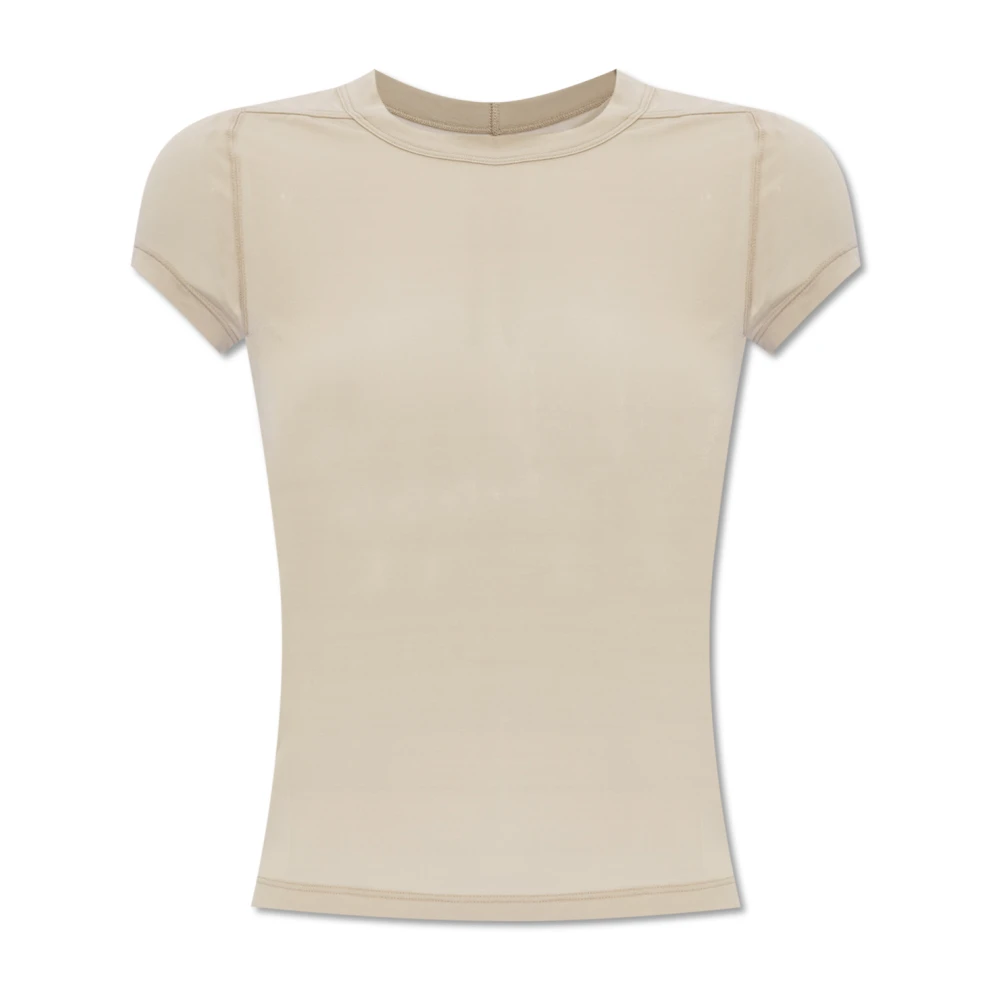 Rick Owens Luxe Cupro Cropped T-Shirt Brown Dames