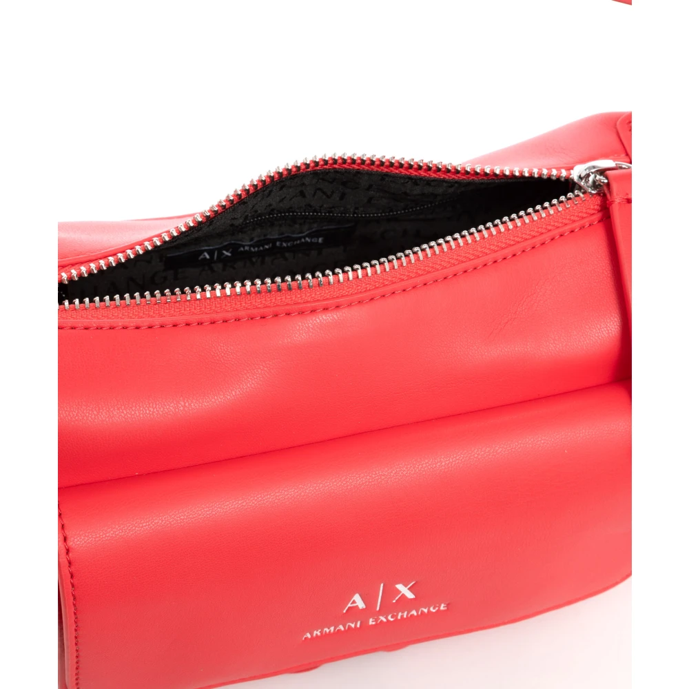 Armani Exchange Stijlvolle Rits Sluiting Hobo Tas Red Dames