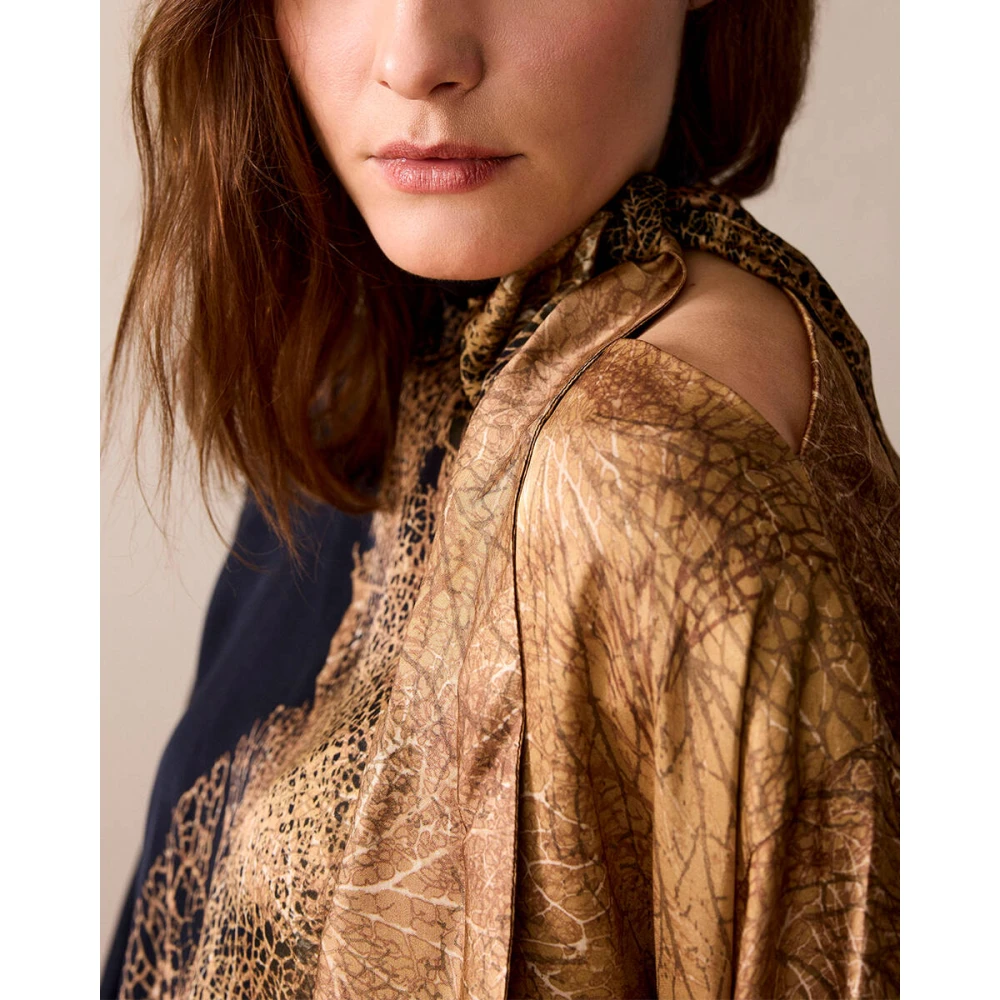 Summum Woman Strik Top Rand Print Multicolor Dames