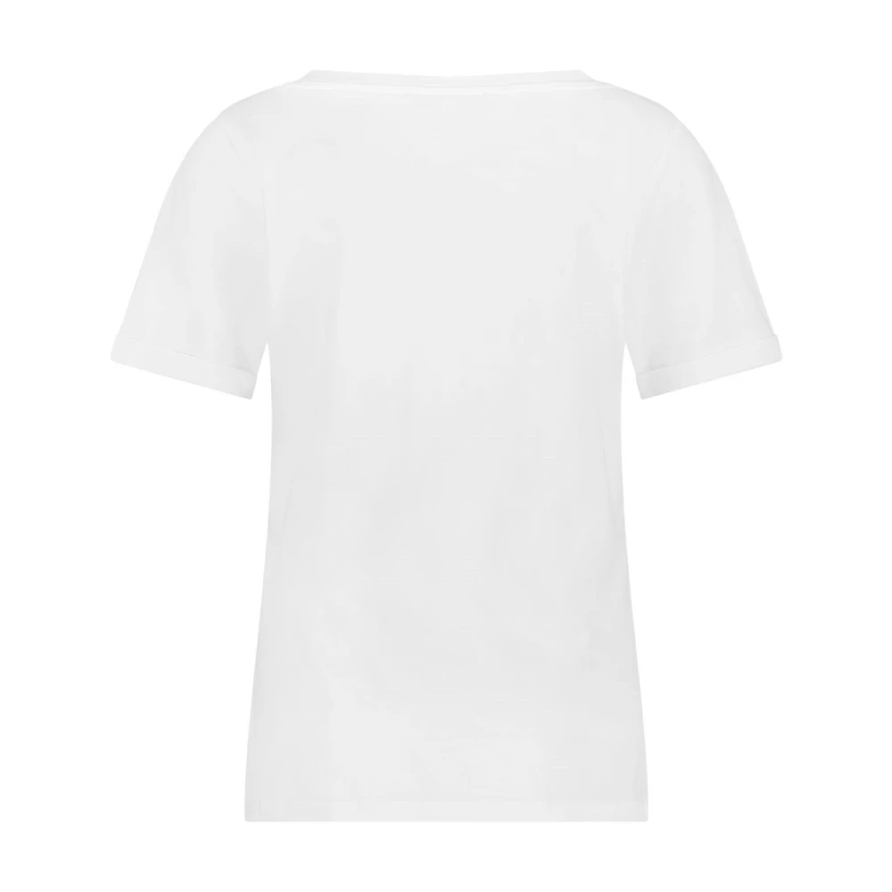 Red Button Tee met Temmy Logo White Dames