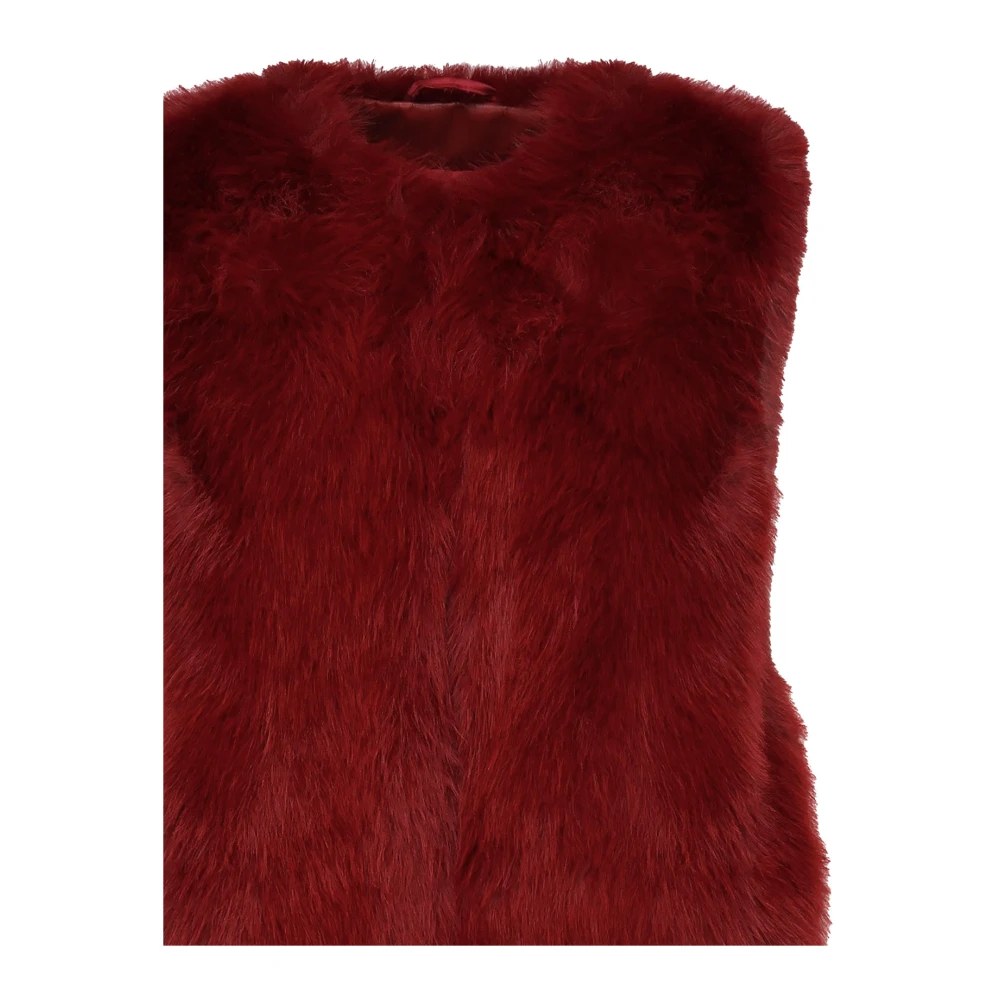 V73 Ruby Fur Jane Mouwloze Jas Red Dames