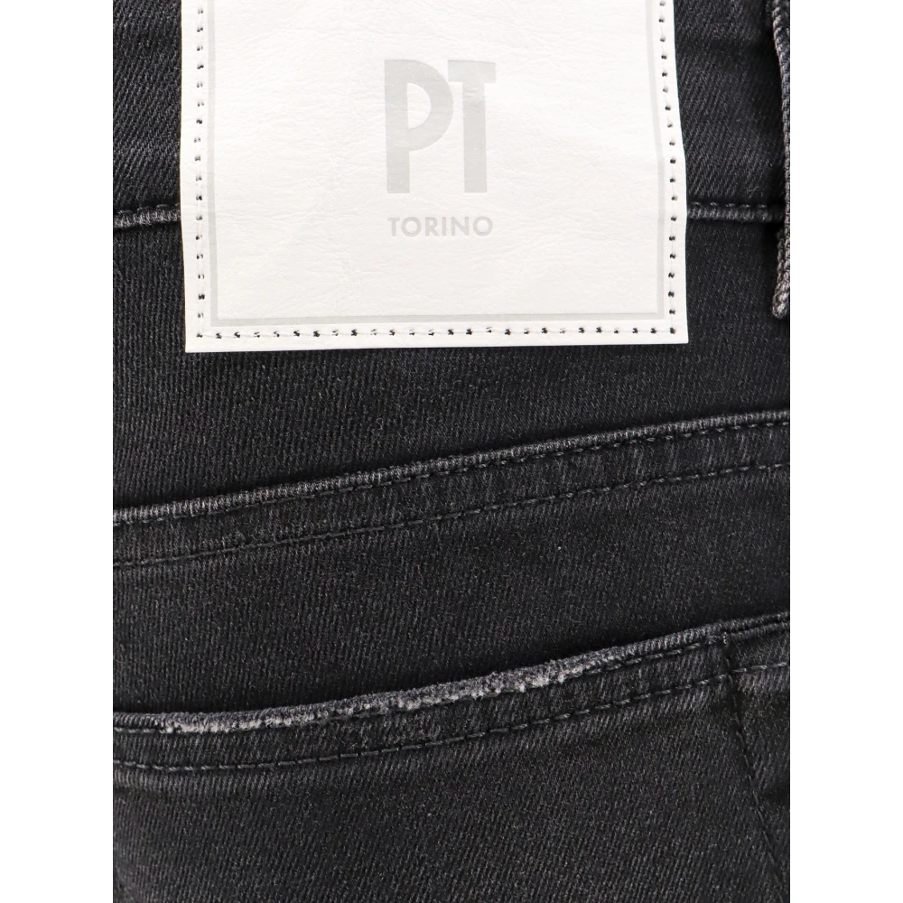 PT Torino Zwarte broek met knoopsluiting Black Heren