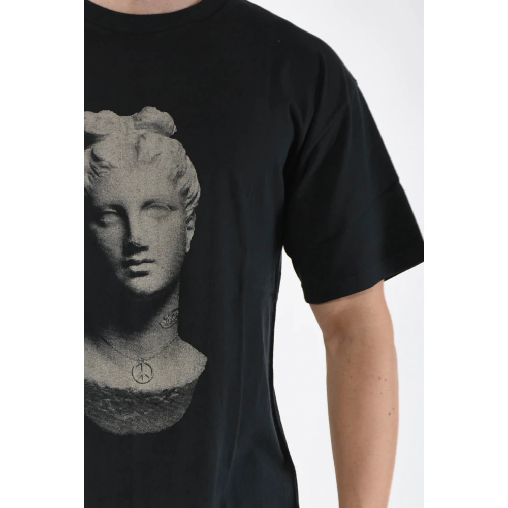 Aries Vintage Statue Print T-shirt Black Heren