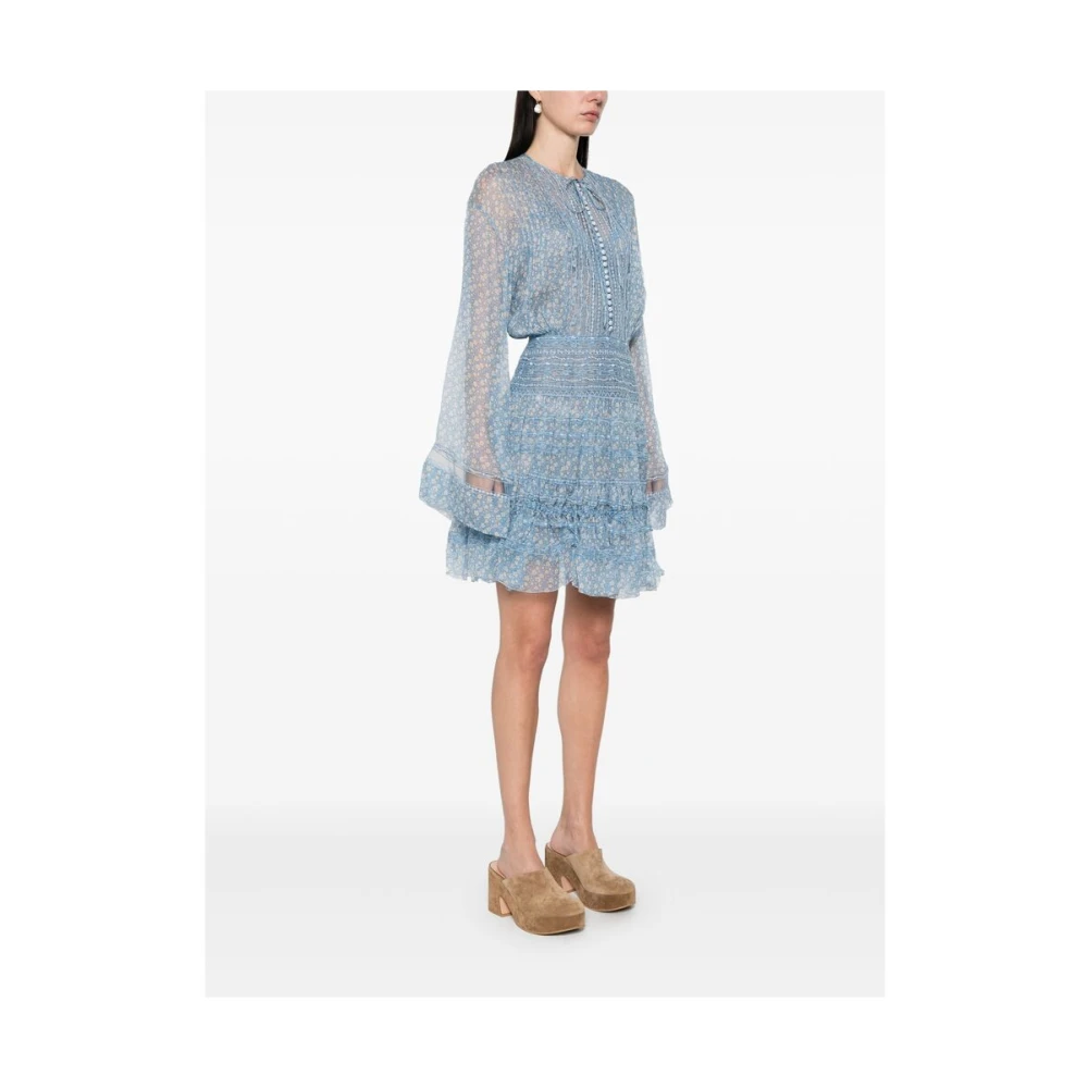 Ermanno Scervino Lichtblauwe Kant Voorkant Jurk Blue Dames