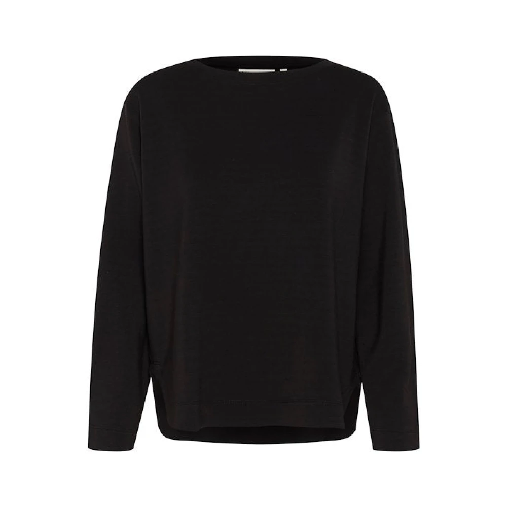 Inwear Women's Black Round-Neck Knitwear, 2XL, Minimalist Crewneck
