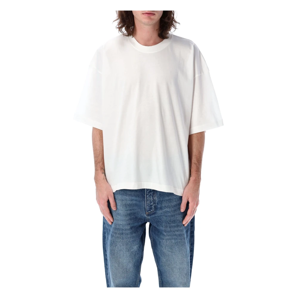 Studio Nicholson Casual Katoenen Tshirt Over White Heren