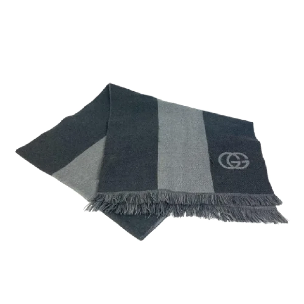 Gucci Vintage Pre-owned Fabric scarves Gray Dames