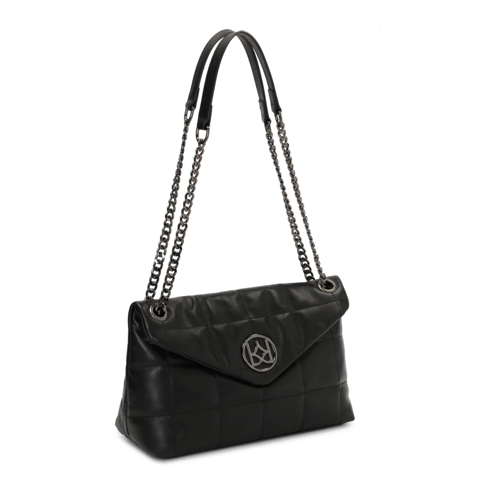 Kazar Gewatteerde leren handtas met klep Black Dames