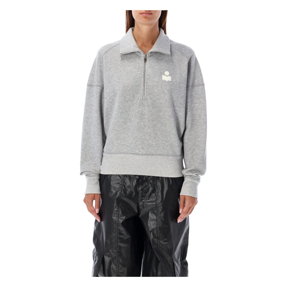 Isabel Marant Étoile Grijs Wit Gebreide Rozz Half Zip Gray Dames