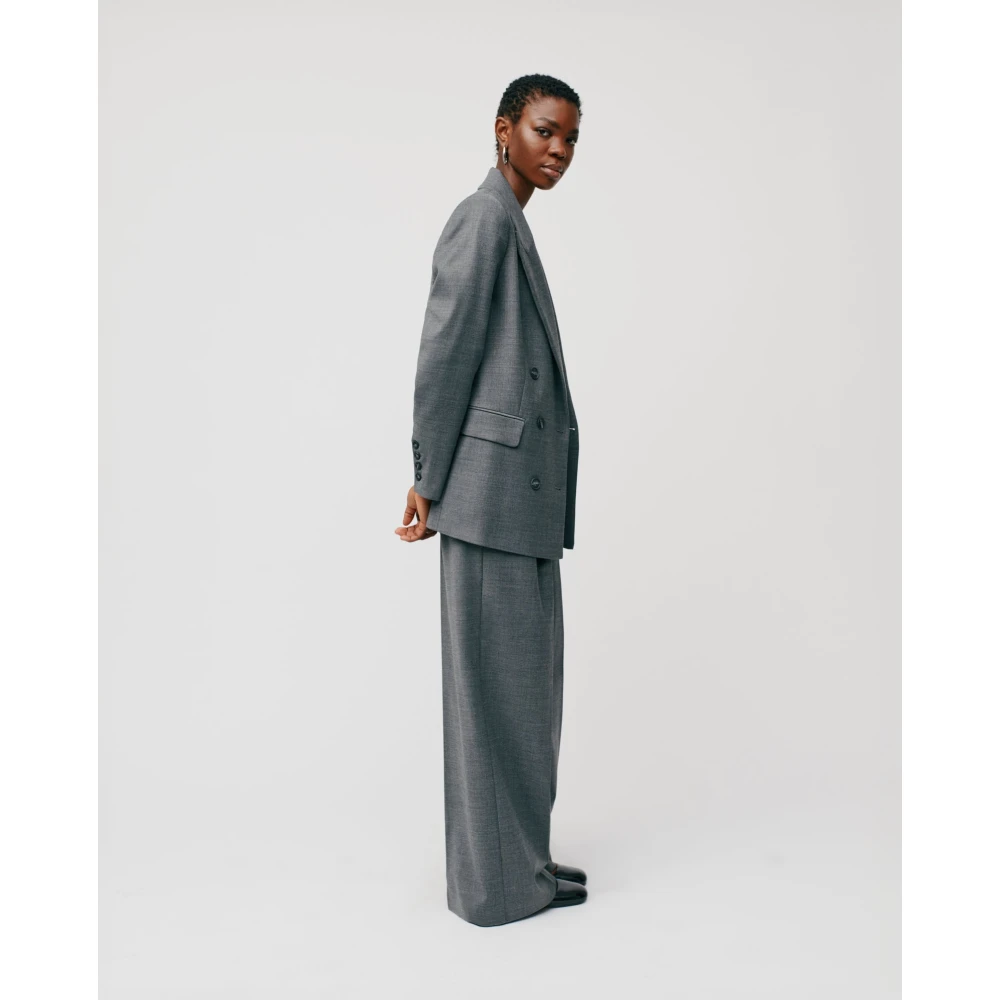 IVY OAK Dubbelrijige boxy blazer in diep grijs Gray Dames