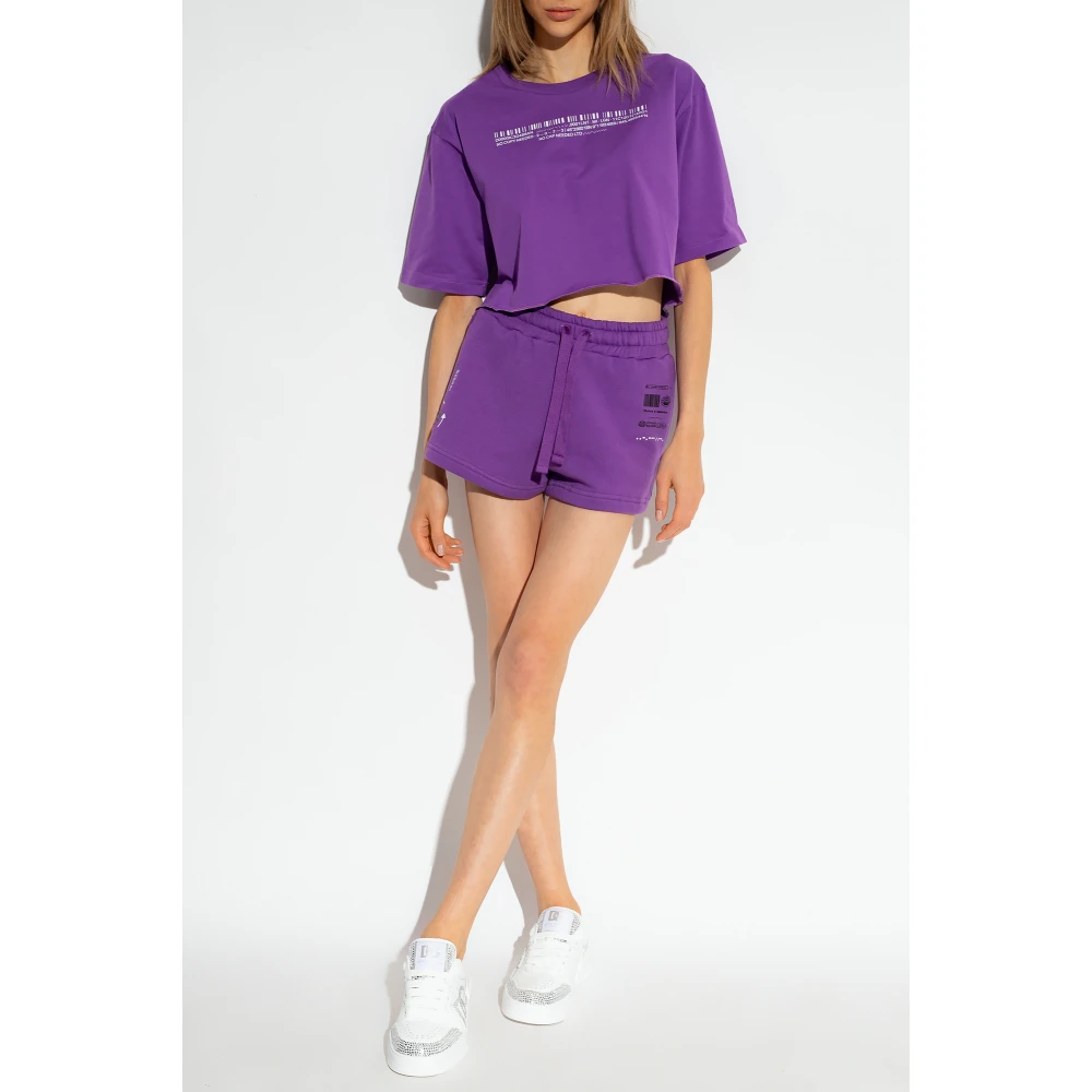 Dolce & Gabbana Bedrukt T-shirt Purple Dames