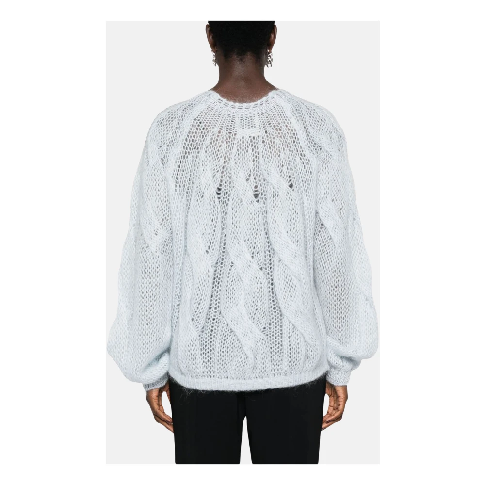 Forte Mohair gevlochten trui White Dames