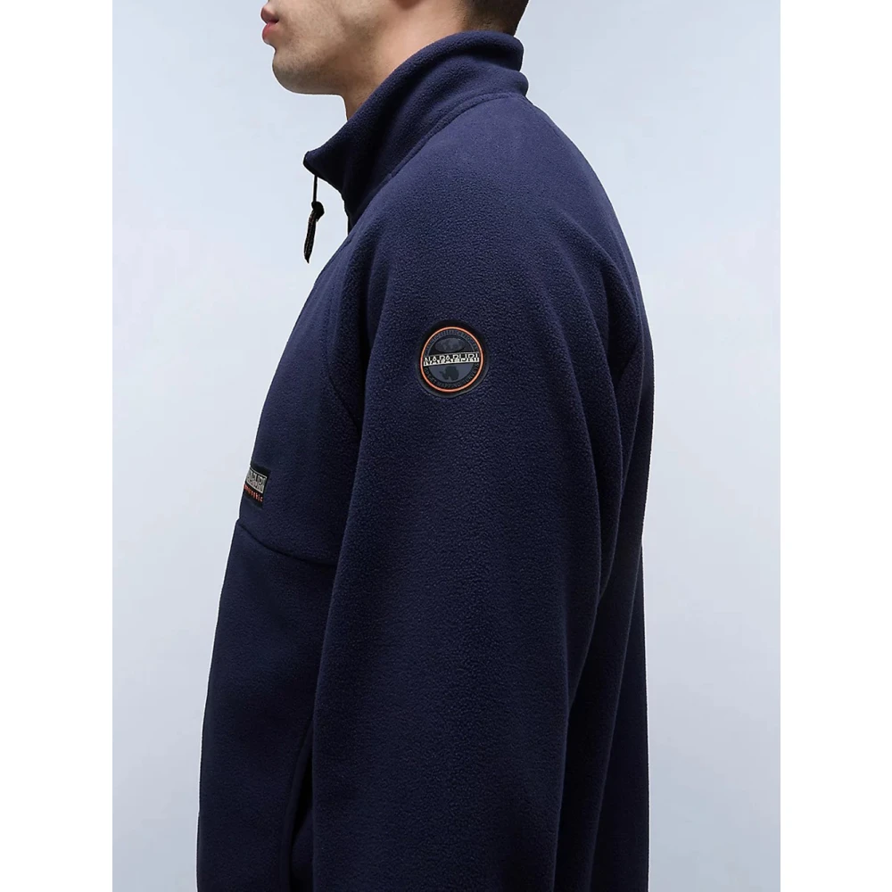 Napapijri Casual Zip Fleece Sweater Blue Heren