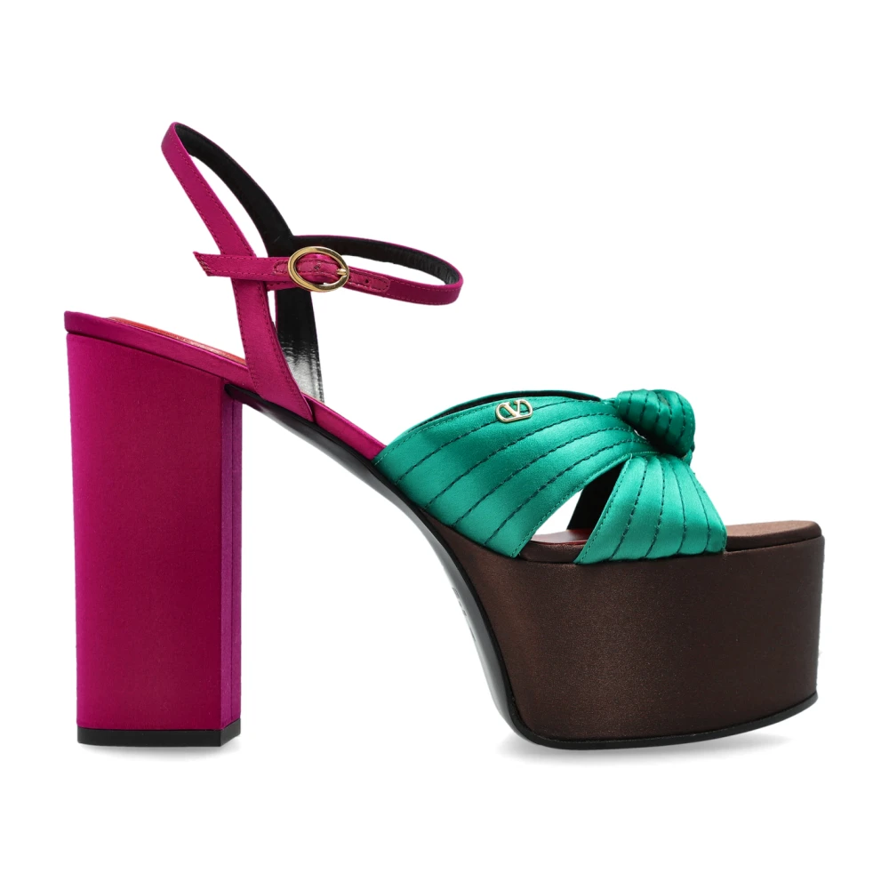 Valentino Garavani Crasher Satin Platform Sandalen