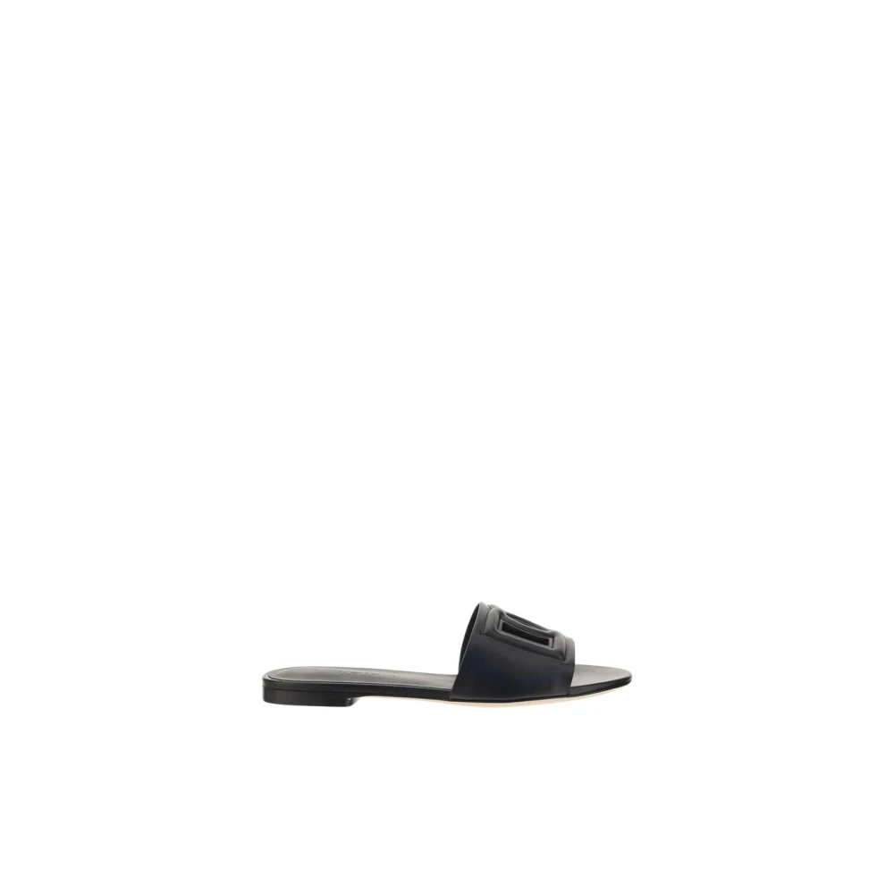 Dolce & Gabbana Black Calf Leather Bos Taurus Flat Sandals - EU36/US6 - Image 3