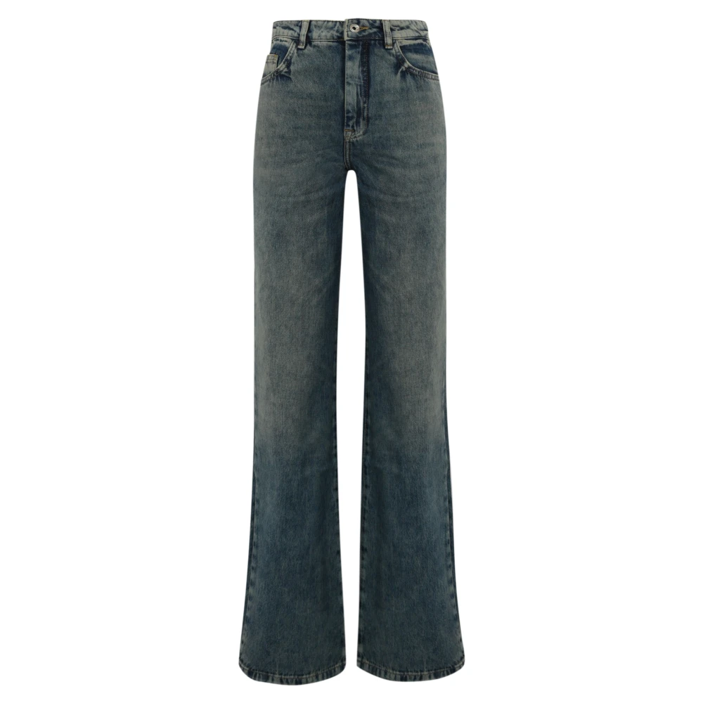 PATRIZIA PEPE Hoge taille denim broek rechte pasvorm Blue Dames