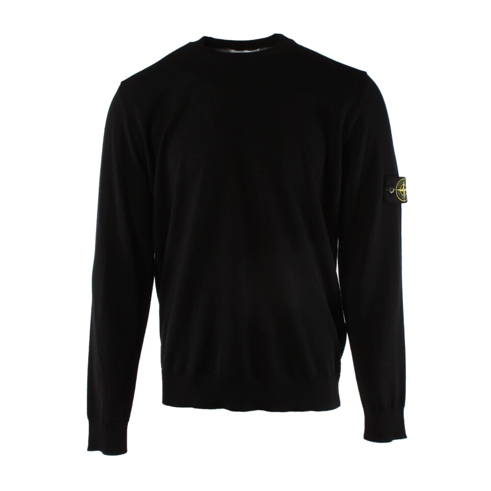 Stone island black jumper mens online