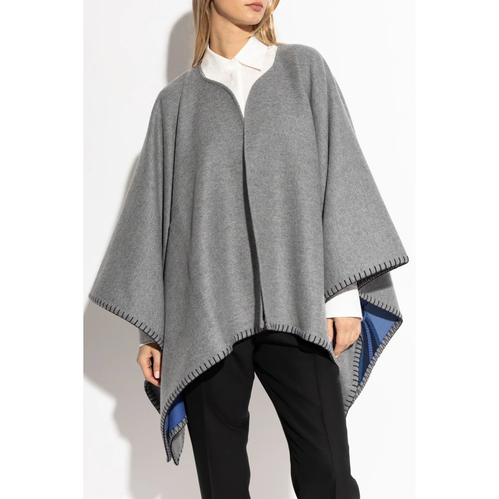 Salvatore Ferragamo Omkeerbare poncho Gray Dames