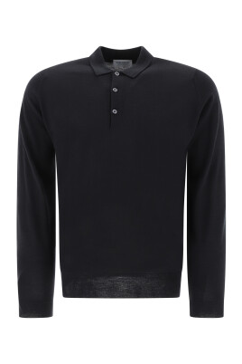 polo-noir-manches-longues-classique