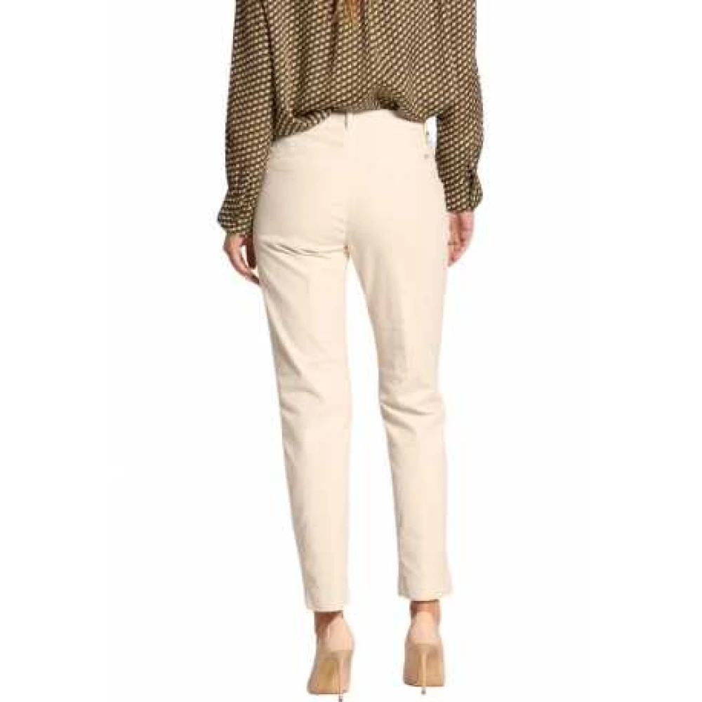 Mason's Ecru Velvet Chino Broek New York Regular White Dames
