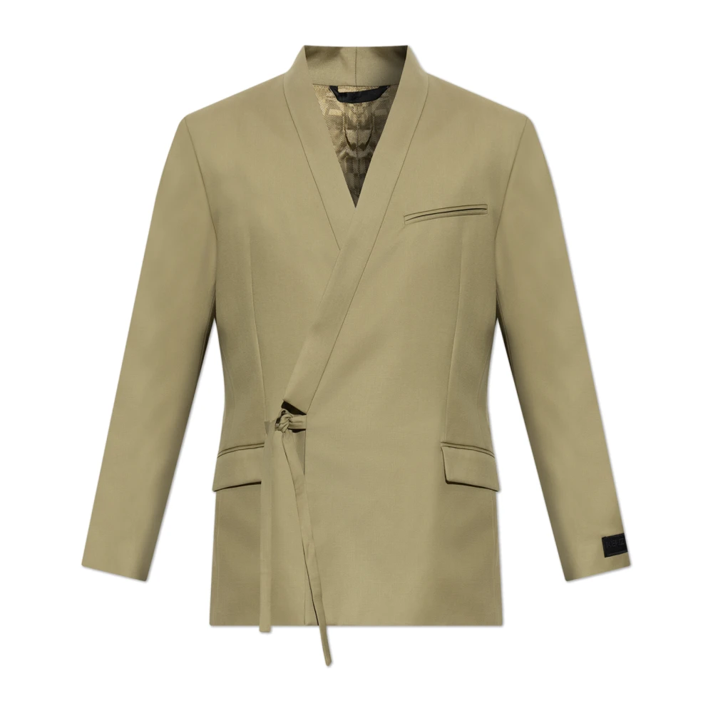 Kenzo Uomo Verde - Blazer In Lana Con Spacco Singolo - Jackets - L