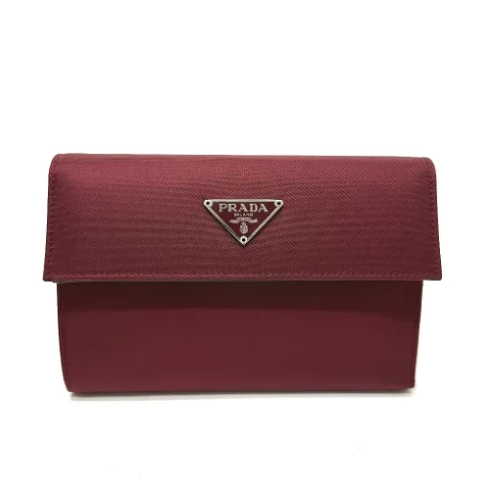 Prada Vintage Pre-owned Leather wallets Red Dames