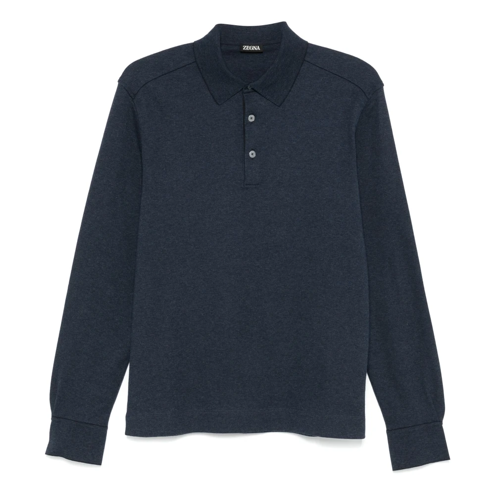 Ermenegildo Zegna Katoenen poloshirt 3 knopen Designers code Blue Heren