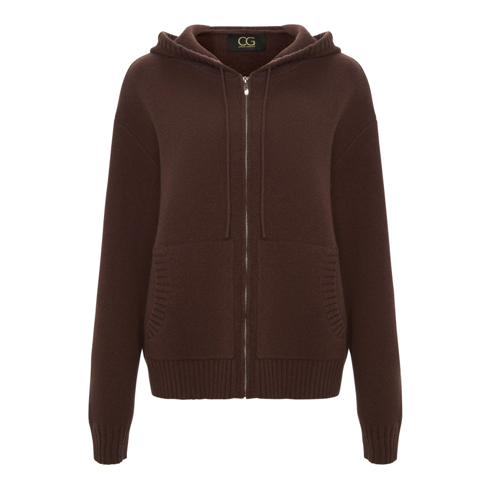 Cesare Gaspari Merino Hoodie Kostuum Penelope Bruin Brown Dames