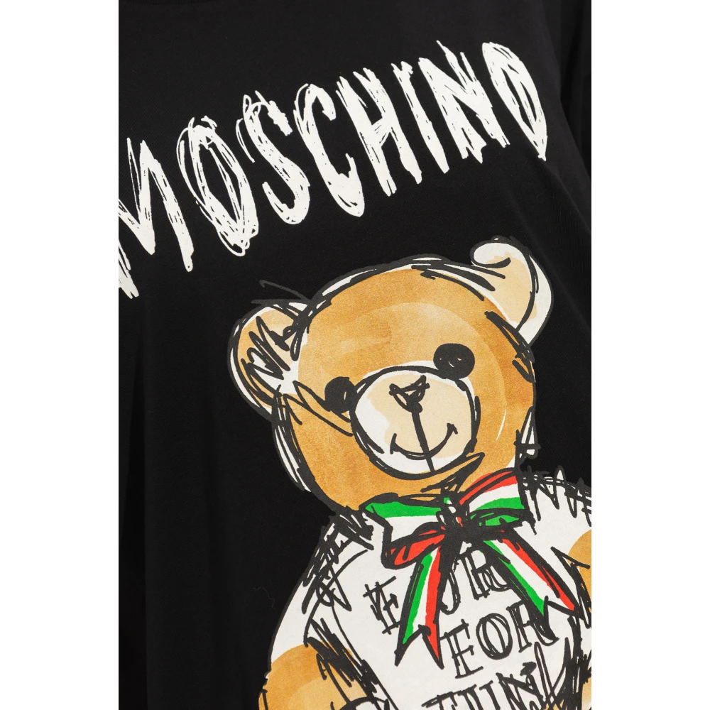 Moschino T-shirt met logo Black Dames