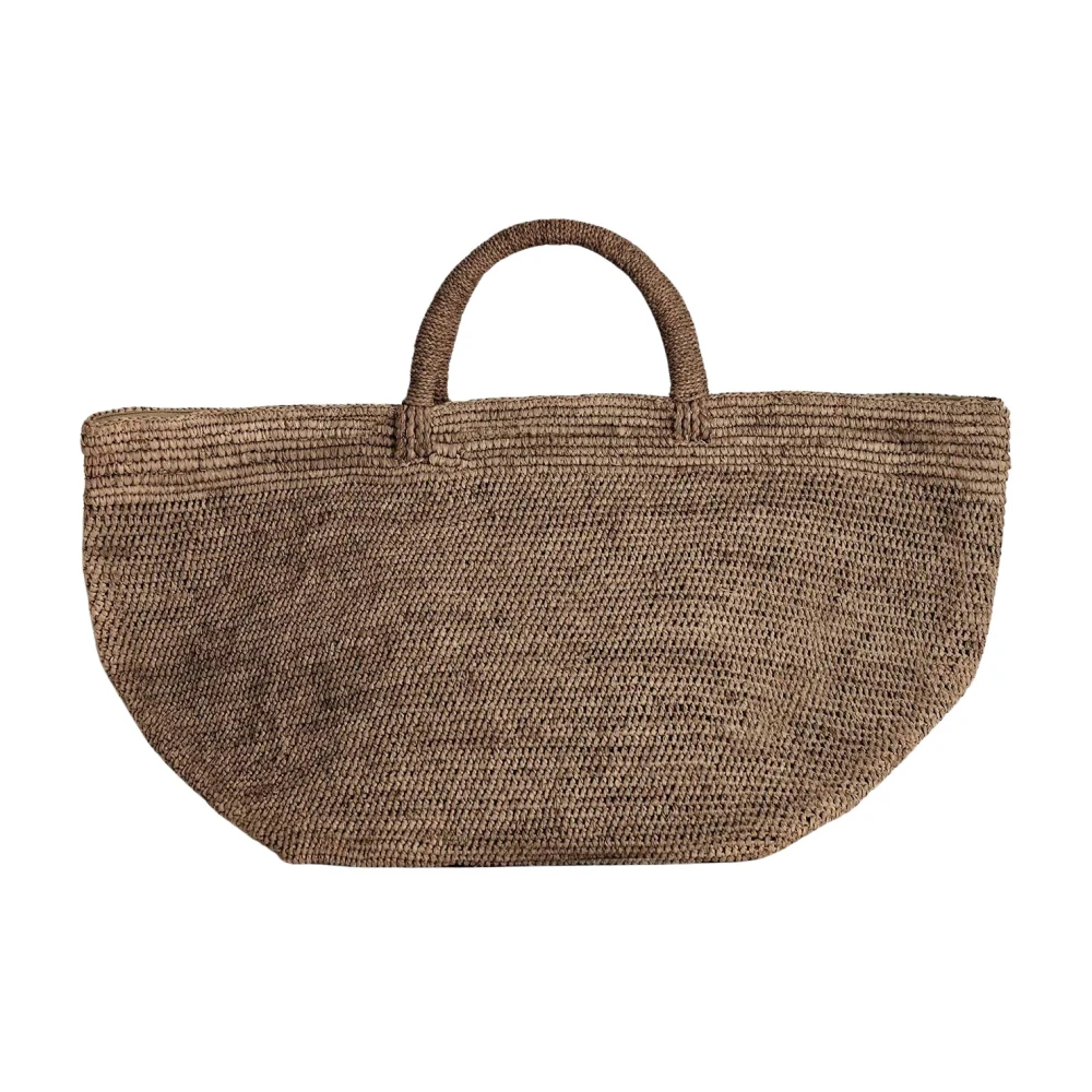 Ibeliv Handgemaakte Raffia Tote Tas Vanilla Beige Dames