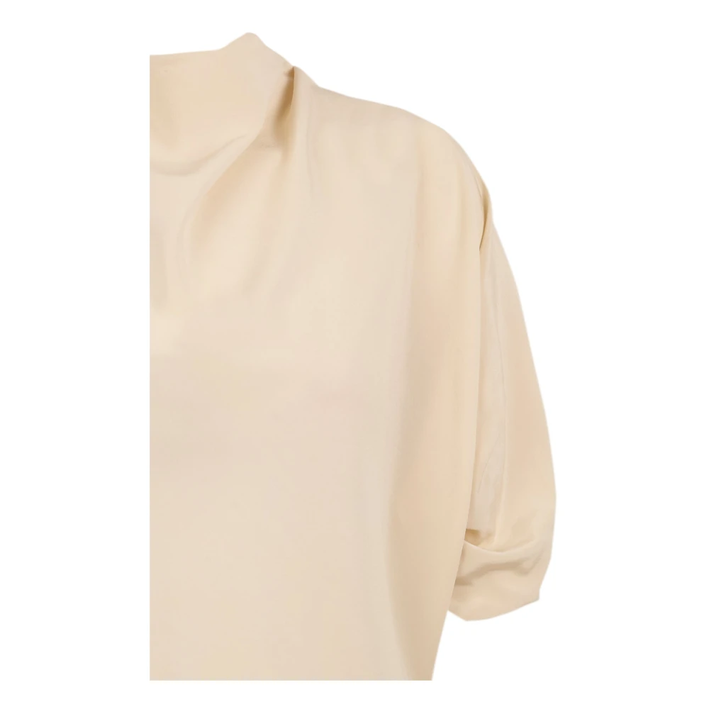 Cortana Liv ivoor stretch zijden blouse Beige Dames