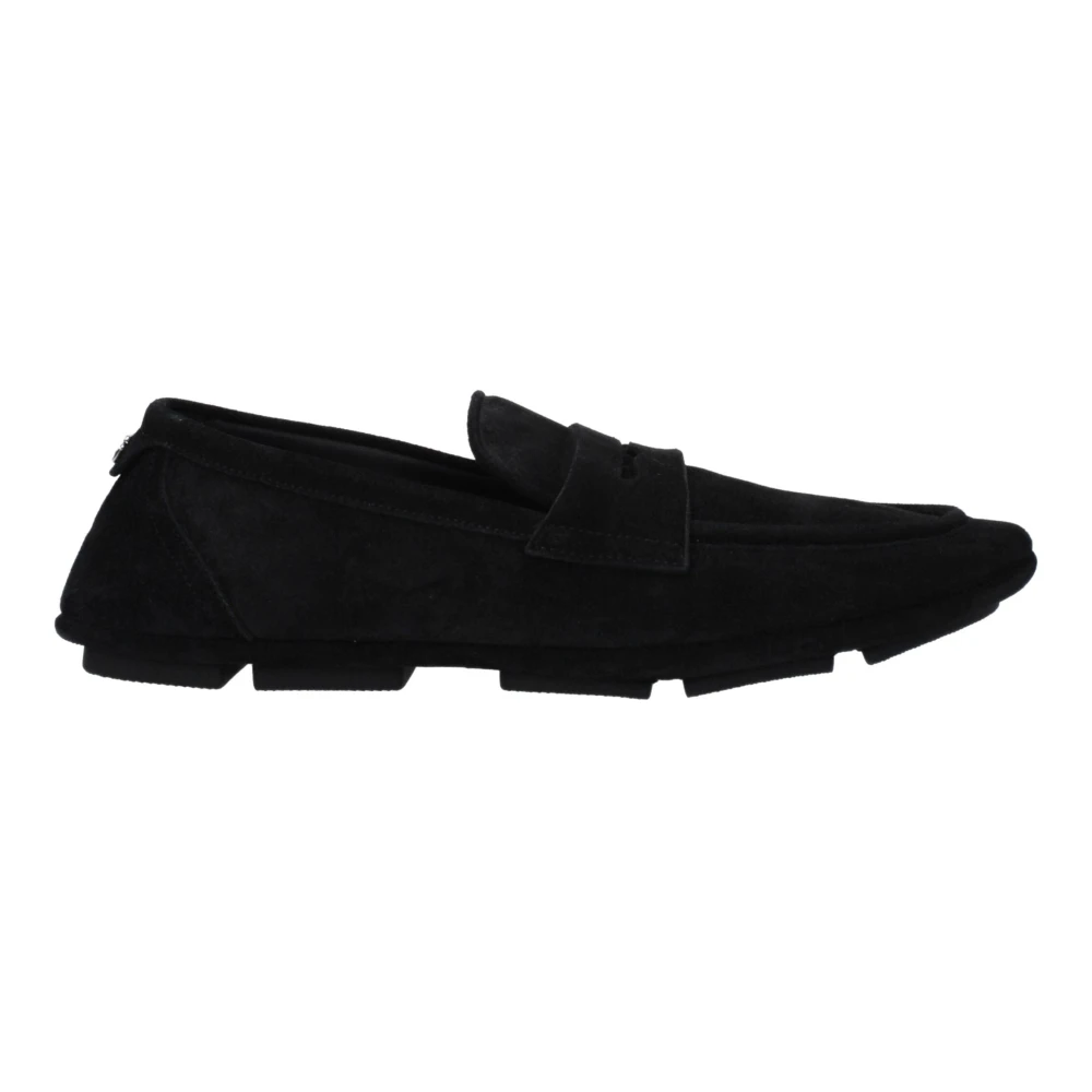 Dolce & Gabbana Hombre Negro - Mocasín De Cuero Con Suela De Goma - Shoes - 40 Eu