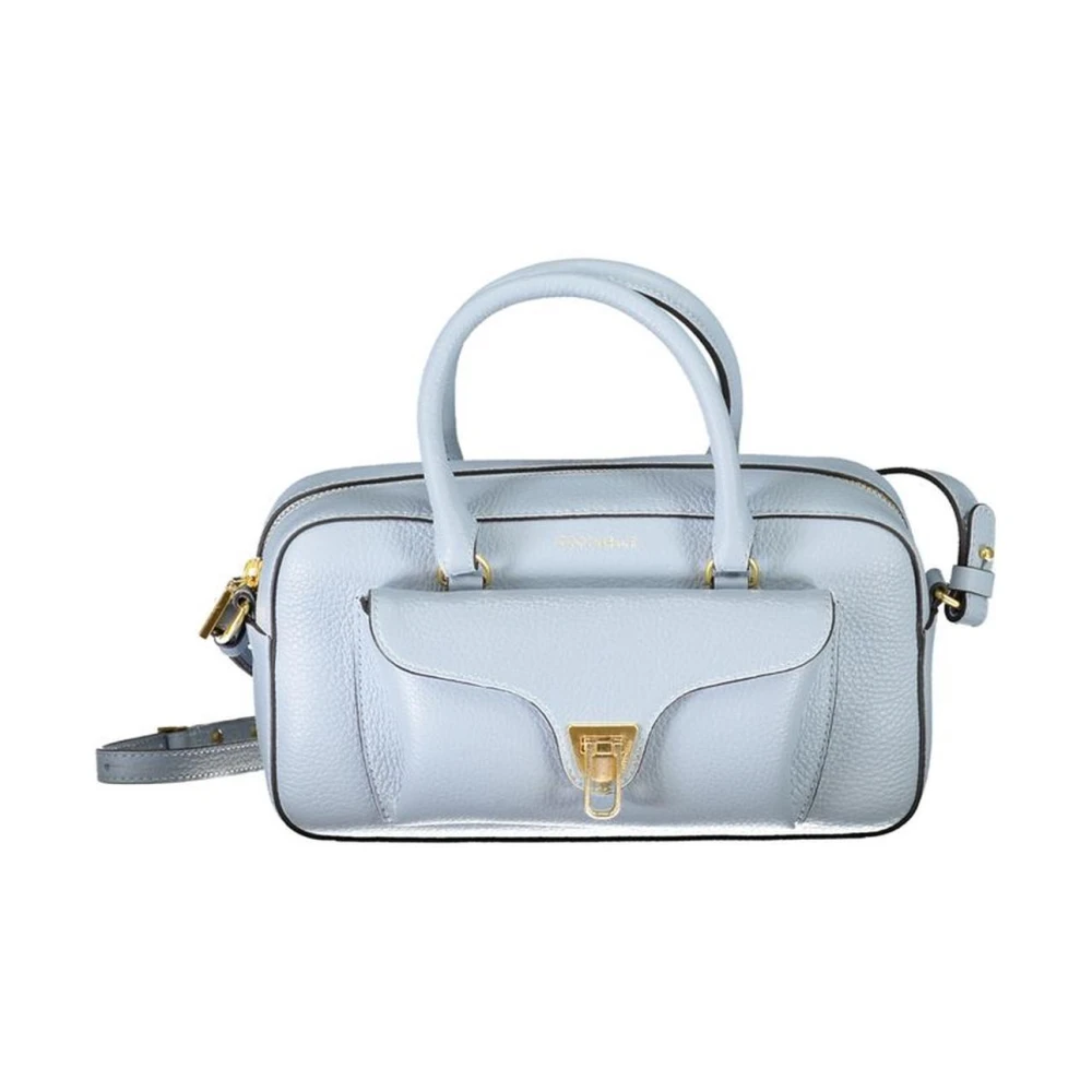 Coccinelle Blauwe Leren Handtas met Meerdere Zakken Blue Dames