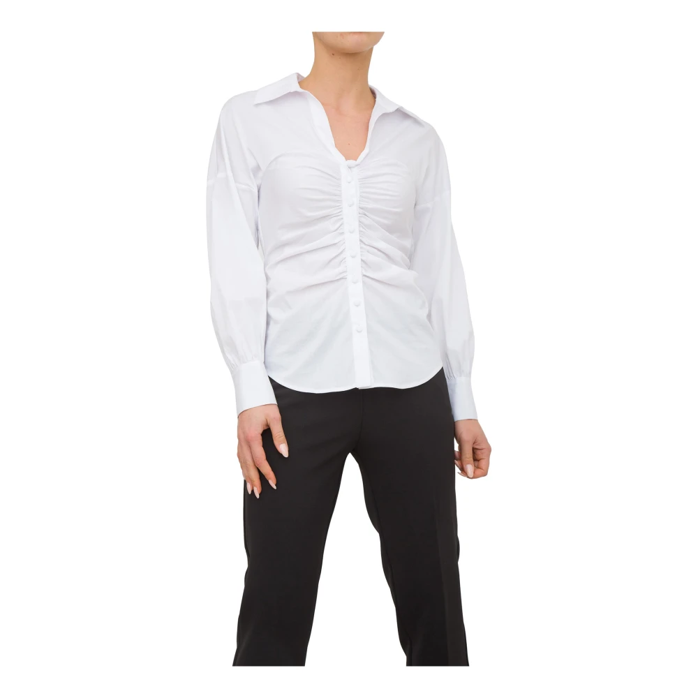 Nenette Witte Poplin Overhemd White Dames