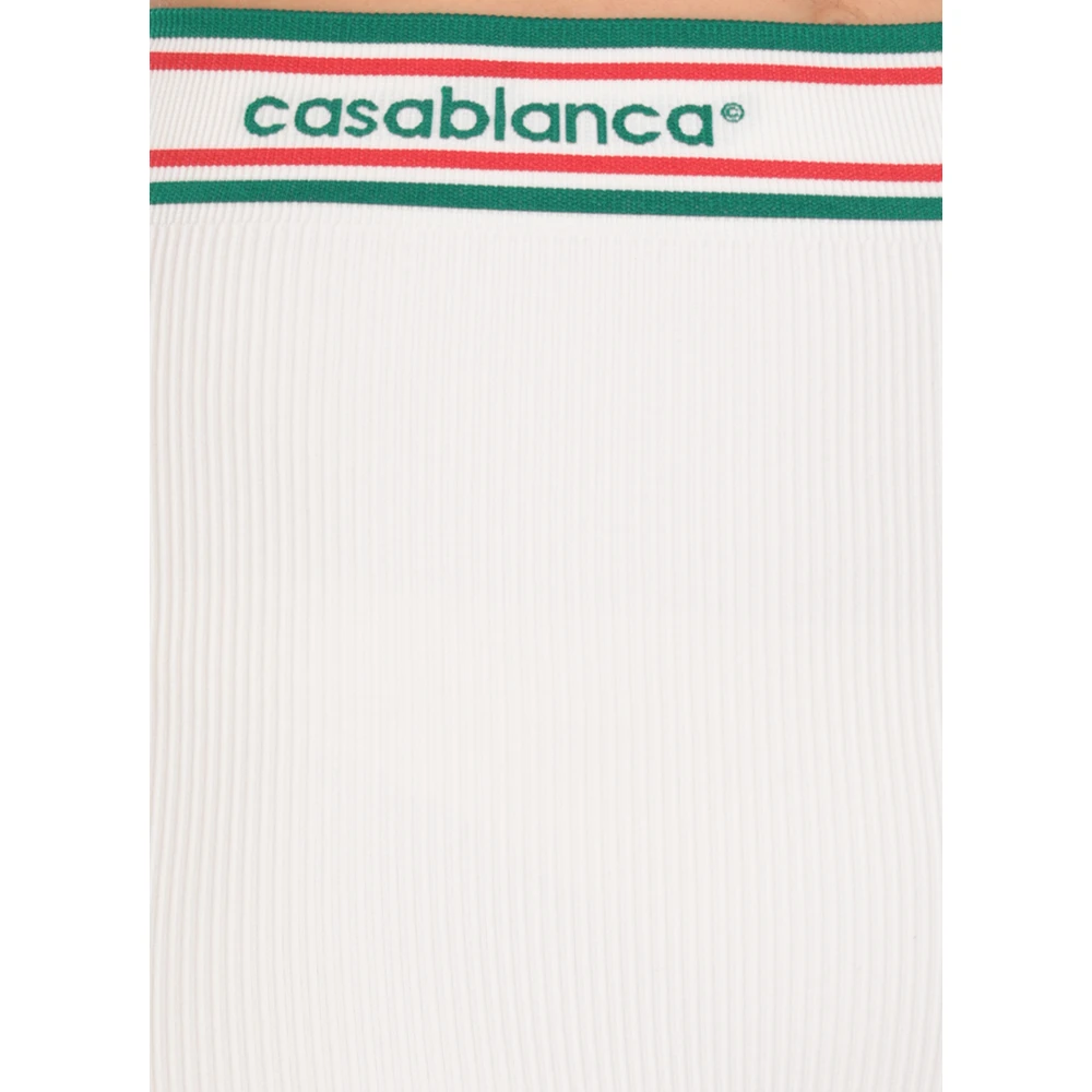 Casablanca Witte Shorts met Contrasterende Kleurbanden White Dames